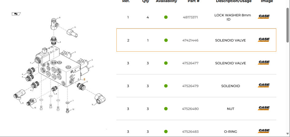 Case 47421446 - Hidravlični ventil za Gradbeni stroj: slika 1 Case 47421446 - Hidravlični ventil za Gradbeni stroj: slika 1