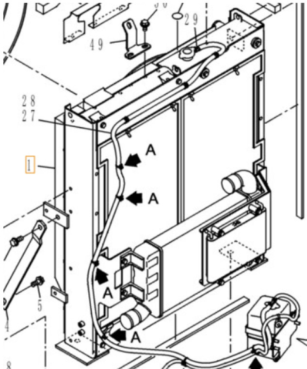 Case KRH15390 - Hladilnik motorja za Gradbeni stroj: slika 1 Case KRH15390 - Hladilnik motorja za Gradbeni stroj: slika 1