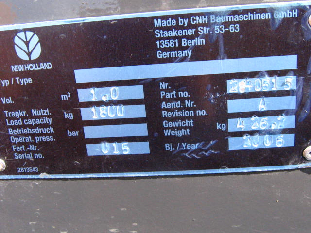 New Holland 2840515 - 2840587 - Žlica za nakladalnik: slika 1 New Holland 2840515 - 2840587 - Žlica za nakladalnik: slika 1