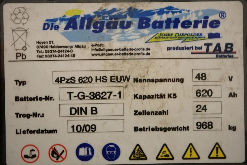 ALLGÄU BATTERIE 48 Volt 4 PzS 620 Ah - Akumulator za Oprema za rokovanje z materiali: slika 5 ALLGÄU BATTERIE 48 Volt 4 PzS 620 Ah - Akumulator za Oprema za rokovanje z materiali: slika 5