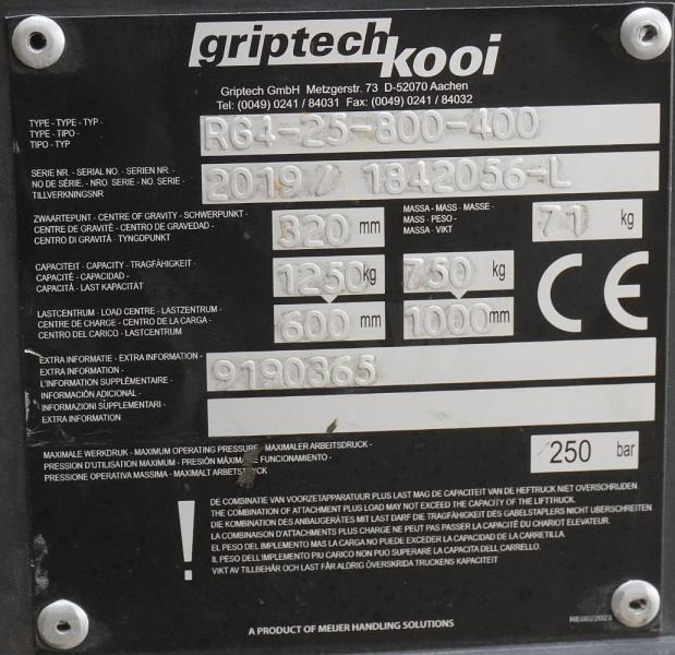 GRIPTECH Griptech RG 4 25 800/400 - Vilice za Viličar: slika 4 GRIPTECH Griptech RG 4 25 800/400 - Vilice za Viličar: slika 4