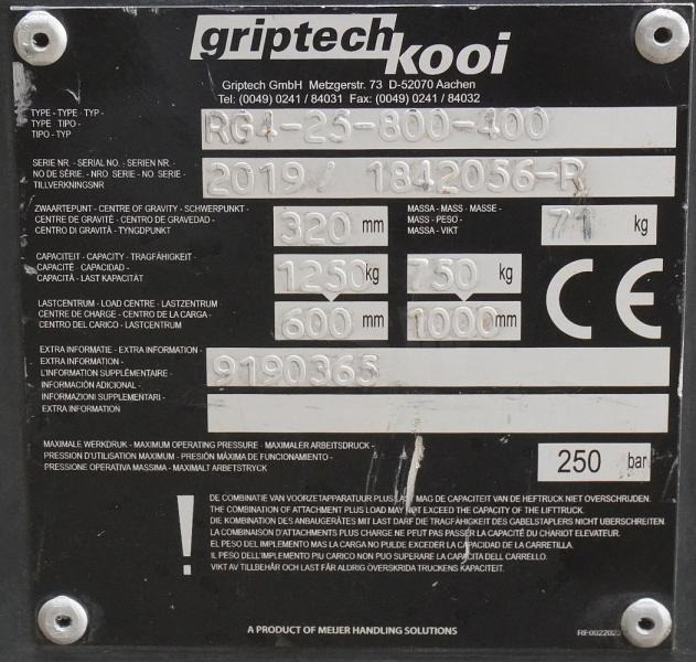 GRIPTECH Griptech RG 4 25 800/400 - Vilice za Viličar: slika 5 GRIPTECH Griptech RG 4 25 800/400 - Vilice za Viličar: slika 5