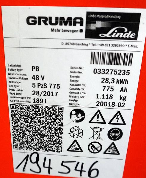 GRUMA 48 Volt 5 PzS 775 Ah - Akumulator: slika 5 GRUMA 48 Volt 5 PzS 775 Ah - Akumulator: slika 5