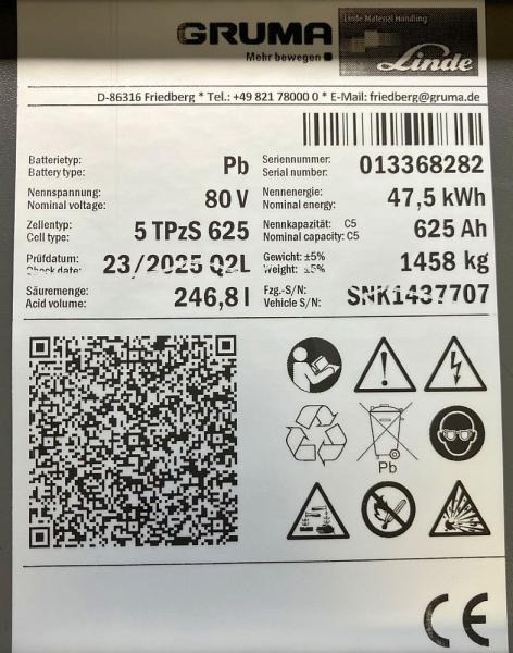 GRUMA 80 Volt 5 PzS 625 Ah - Akumulator: slika 5 GRUMA 80 Volt 5 PzS 625 Ah - Akumulator: slika 5