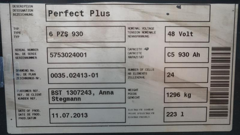 HAWKER 48 Volt 6 PzS 930 Ah - Akumulator: slika 5 HAWKER 48 Volt 6 PzS 930 Ah - Akumulator: slika 5