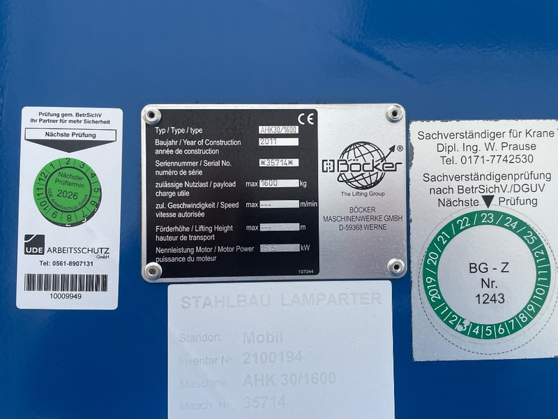 Böcker AHK 30/1600 - Avtodvigalo za vse namene: slika 3 Böcker AHK 30/1600 - Avtodvigalo za vse namene: slika 3