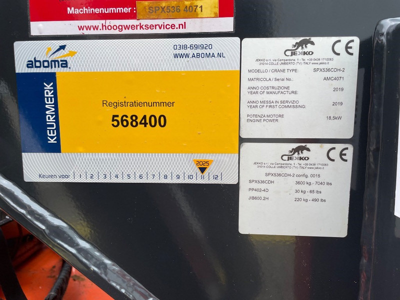 Jekko SPX 536 CDH-2 - Mini žerjav: slika 3 Jekko SPX 536 CDH-2 - Mini žerjav: slika 3