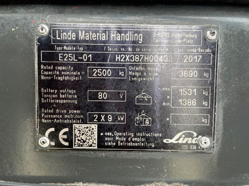 Linde E 25 L-01 - Električni viličar: slika 3 Linde E 25 L-01 - Električni viličar: slika 3