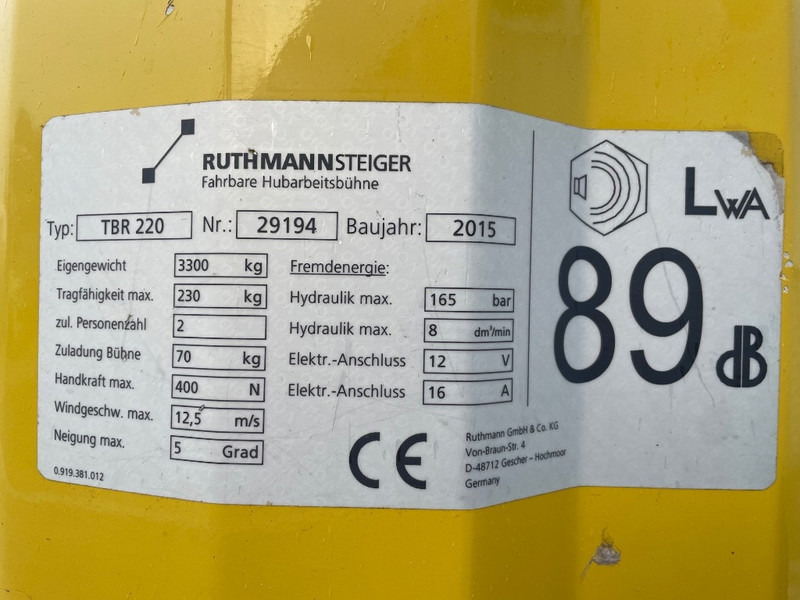 Ruthmann TBR 220 - Dvižna ploščad montirana na tovornjak: slika 3 Ruthmann TBR 220 - Dvižna ploščad montirana na tovornjak: slika 3