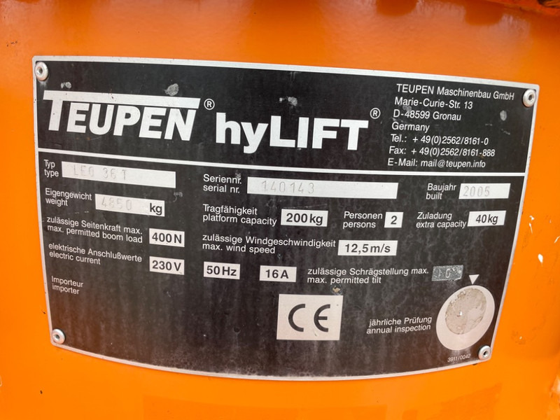 Teupen Leo 36T SOLD - Teleskopska dvižna ploščad: slika 3 Teupen Leo 36T SOLD - Teleskopska dvižna ploščad: slika 3