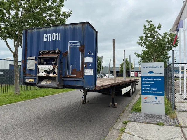 Krone SD Flatbed met rongen 41 ton standard chassis - Polprikolica s kesonom: slika 1 Krone SD Flatbed met rongen 41 ton standard chassis - Polprikolica s kesonom: slika 1