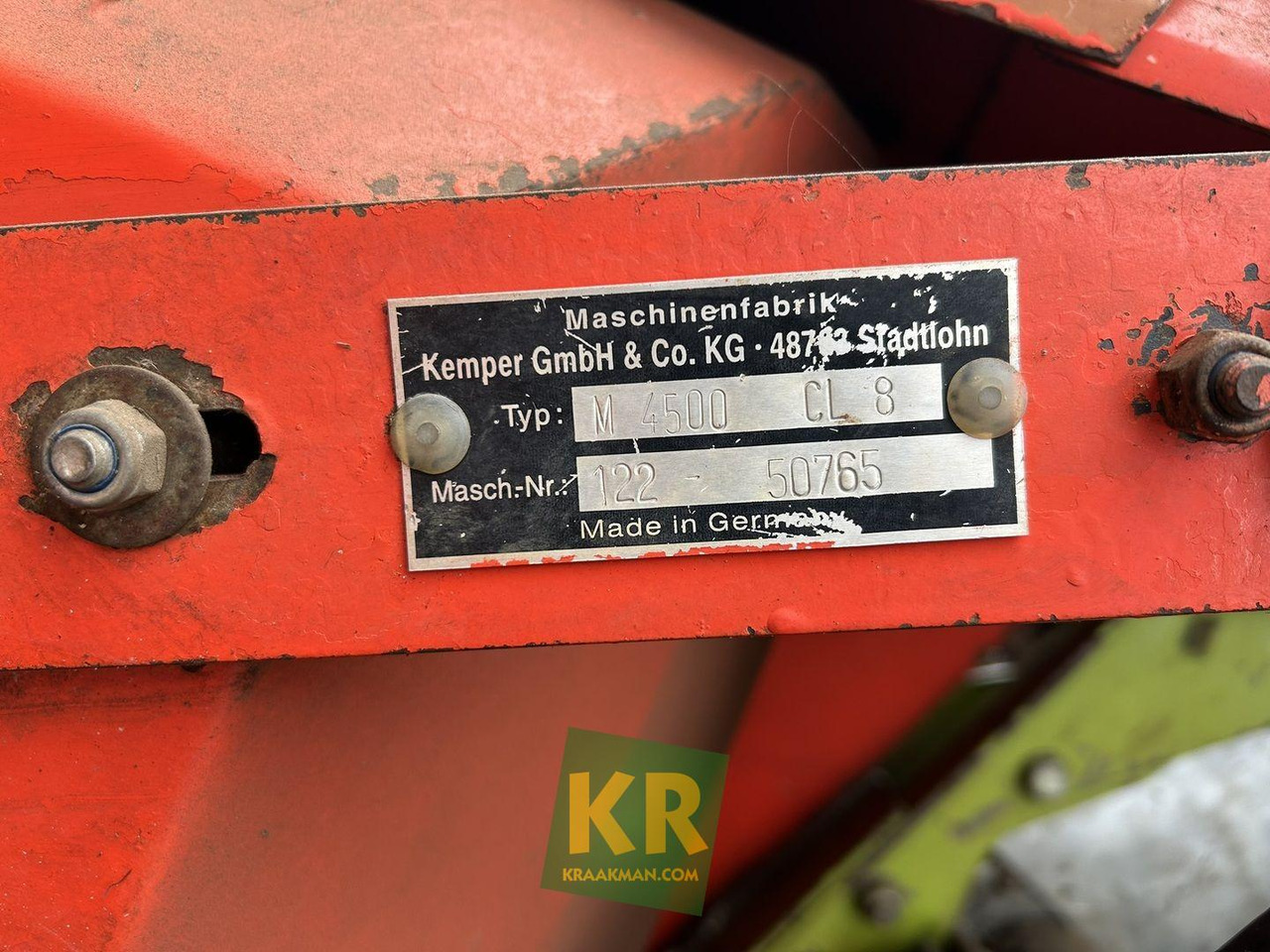 Kemper 4500 - Priključek za kombajn za krmo: slika 1 Kemper 4500 - Priključek za kombajn za krmo: slika 1