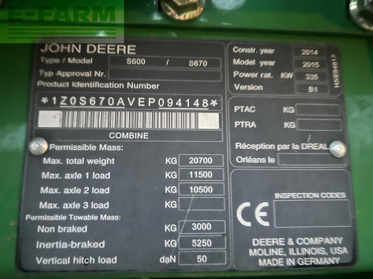 Kombajn harvester John Deere s670i: slika 16