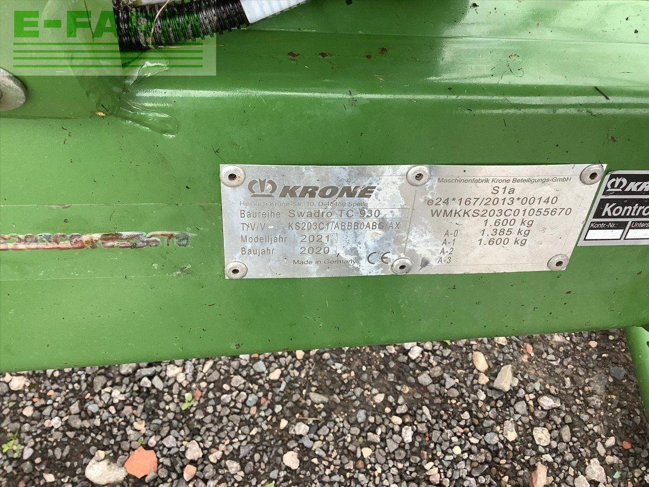 Krone SWADRO TC930 - Obračalnik/ Zgrabljalnik: slika 3 Krone SWADRO TC930 - Obračalnik/ Zgrabljalnik: slika 3