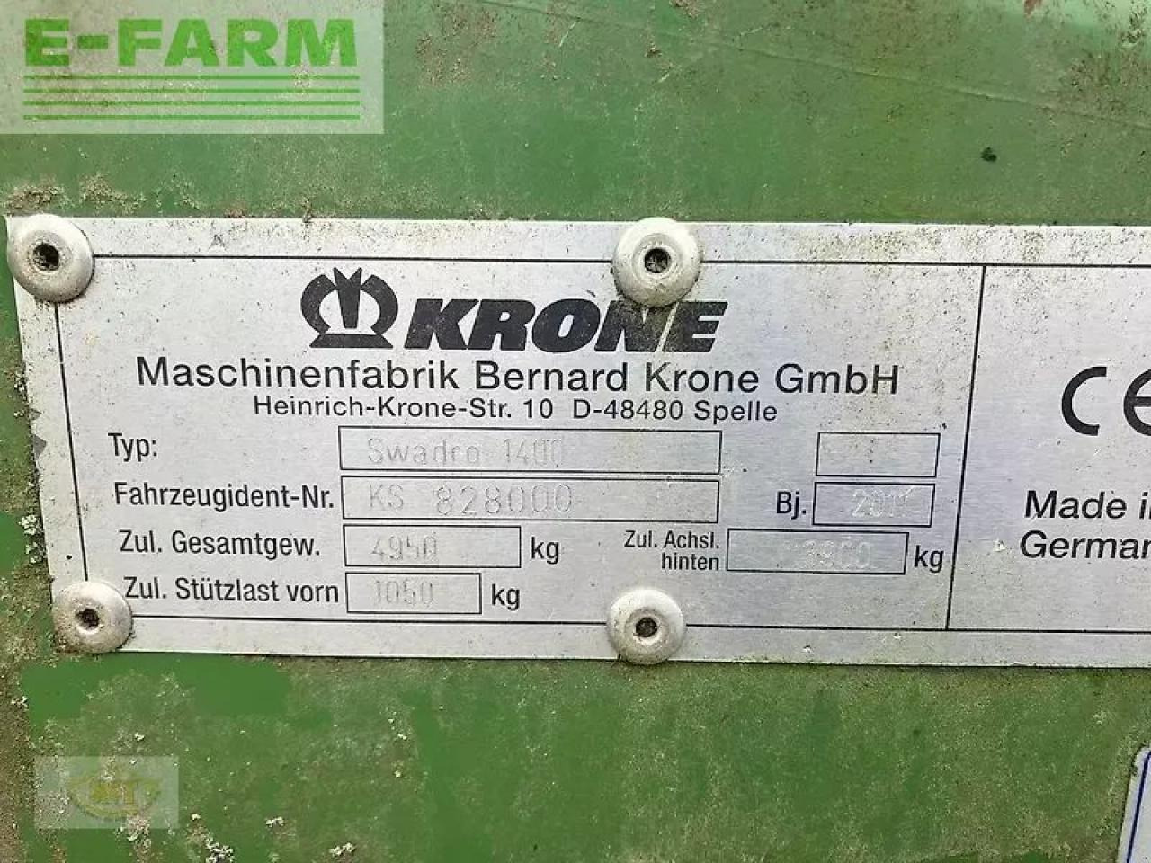 Krone swadro 1400 - Obračalnik/ Zgrabljalnik: slika 2 Krone swadro 1400 - Obračalnik/ Zgrabljalnik: slika 2