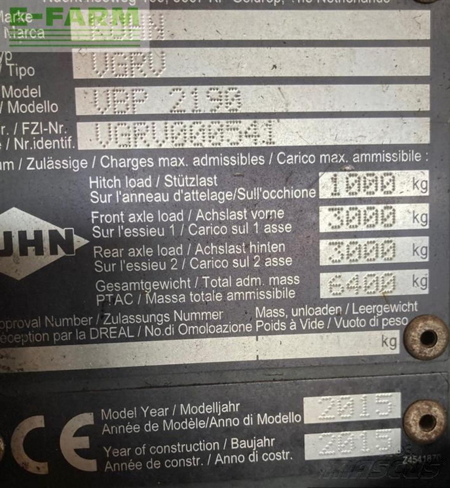 Balirka za kvadratne bale Kuhn vbp 2190: slika 9