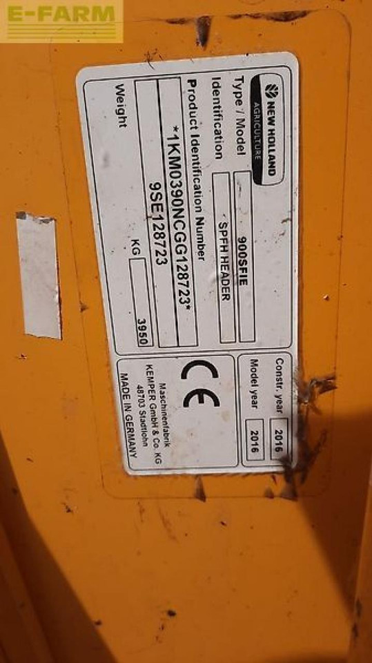 Priključek za kombajn za krmo New Holland 90 sfi / kemper maisgebiss 390: slika 8