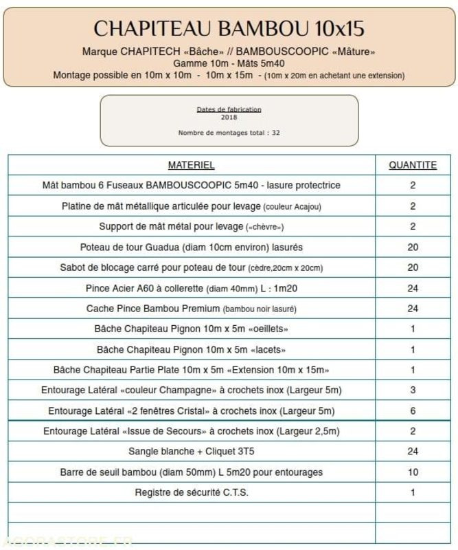 Chapiteau en bambou avec cordages et plancher - Gradbeni kontejner: slika 3 Chapiteau en bambou avec cordages et plancher - Gradbeni kontejner: slika 3