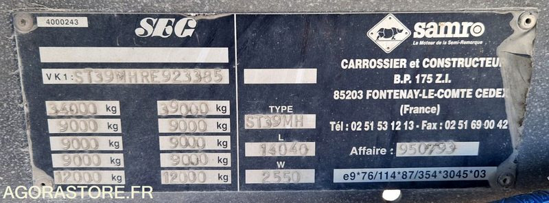 Remorque 3 essieux SAMRO - Polprikolica: slika 2 Remorque 3 essieux SAMRO - Polprikolica: slika 2