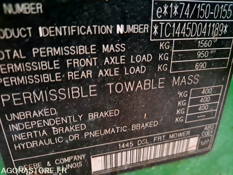 Tondeuse autoportée frontale coupe Mulching - Vrtna kosilnica: slika 1 Tondeuse autoportée frontale coupe Mulching - Vrtna kosilnica: slika 1