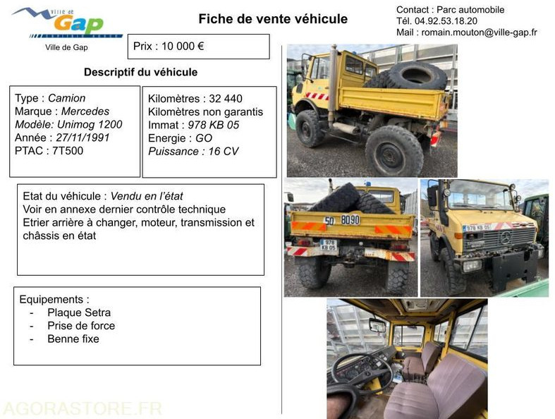 CAMION MERCEDES UNIMOG 1200 - Tovornjak: slika 1 CAMION MERCEDES UNIMOG 1200 - Tovornjak: slika 1
