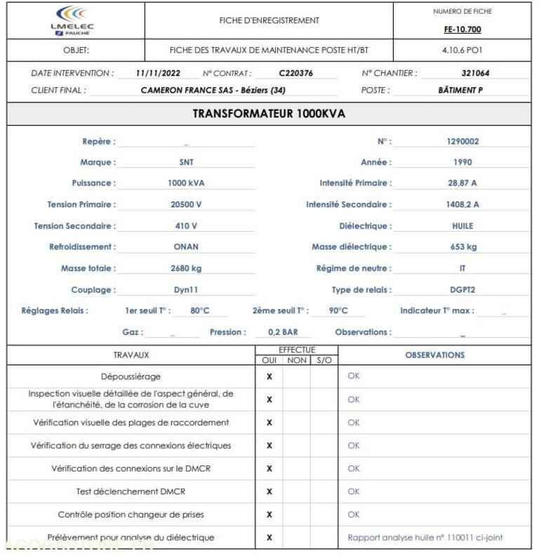 Orodje/ Oprema Transformateur électrique huile minérale 1000 kVA SNT: slika 6