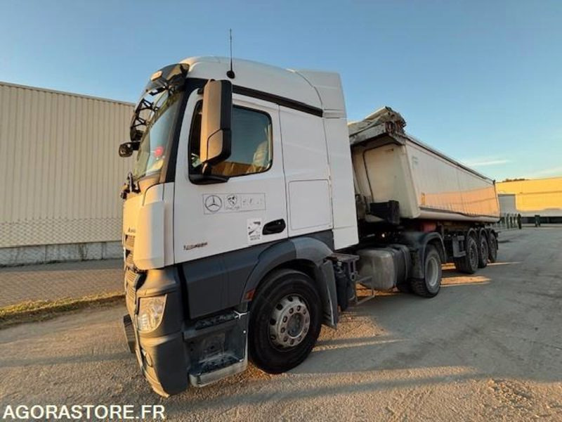 TRACTEUR 4X2 MERCEDES ACTROS 1845 2018 385 000 KM + BENNE ALUMINIUM SHMITZ 2016 - Vlačilec: slika 1 TRACTEUR 4X2 MERCEDES ACTROS 1845 2018 385 000 KM + BENNE ALUMINIUM SHMITZ 2016 - Vlačilec: slika 1