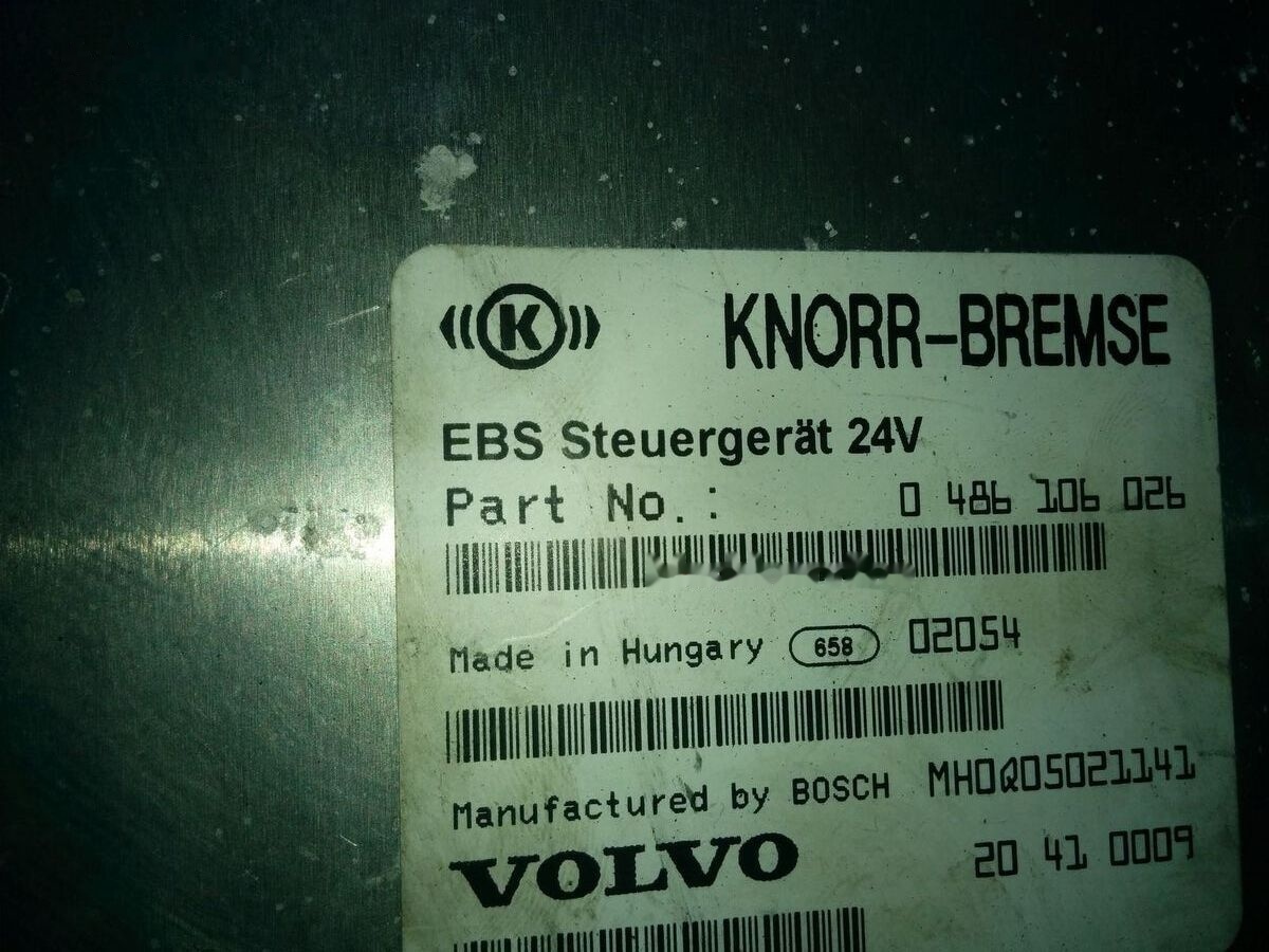 Volvo KNOR-BREMSE EBS 0486106063, 0486106028.\\\\ 0486106050 .\\ 063\\ Volvo Scania - ECU za Avtobus: slika 3 Volvo KNOR-BREMSE EBS 0486106063, 0486106028.\\\\ 0486106050 .\\ 063\\ Volvo Scania - ECU za Avtobus: slika 3