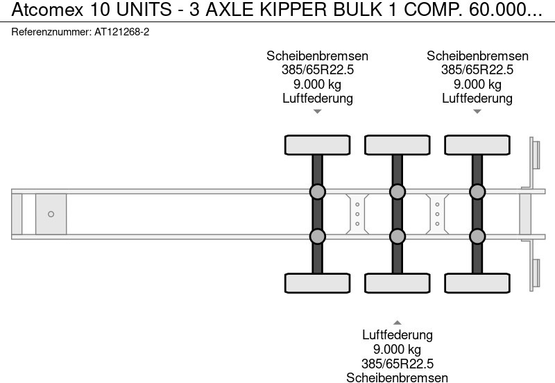 Atcomex 10 UNITS - 3 AXLE KIPPER BULK 1 COMP. 60.000 L BKS 3927C/C1-60 - Polprikolica cisterna: slika 5 Atcomex 10 UNITS - 3 AXLE KIPPER BULK 1 COMP. 60.000 L BKS 3927C/C1-60 - Polprikolica cisterna: slika 5