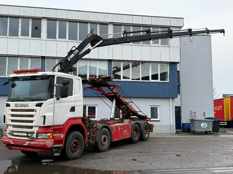 Scania R500 V8 8X4 + HIAB 220-5 + REMOTE + CABLELIFT - FULL STEEL SUSP. MANUAL GEAR. BIG AXLES - Tovornjak - kabelski sistem, Tovornjak z dvigalom: slika 1 Scania R500 V8 8X4 + HIAB 220-5 + REMOTE + CABLELIFT - FULL STEEL SUSP. MANUAL GEAR. BIG AXLES - Tovornjak - kabelski sistem, Tovornjak z dvigalom: slika 1