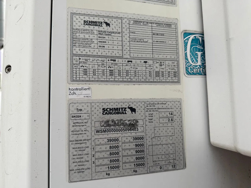 Polprikolica hladilnik Schmitz Cargobull Schmitz Cargobull PRICES FROM €6950 TO €8950,- 40 X CARRIER 1850 MT D/E SAF AXELS: slika 13