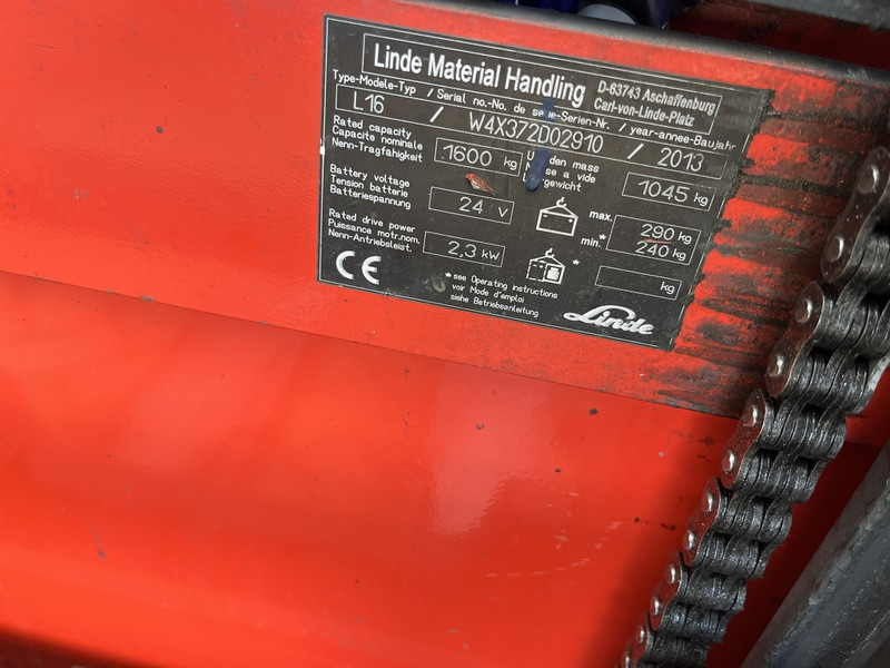 Linde heftruck stapelaar heftruck LINDE L16 duplo330cm 6925uur 2013 - Stroj za zlaganje: slika 4 Linde heftruck stapelaar heftruck LINDE L16 duplo330cm 6925uur 2013 - Stroj za zlaganje: slika 4