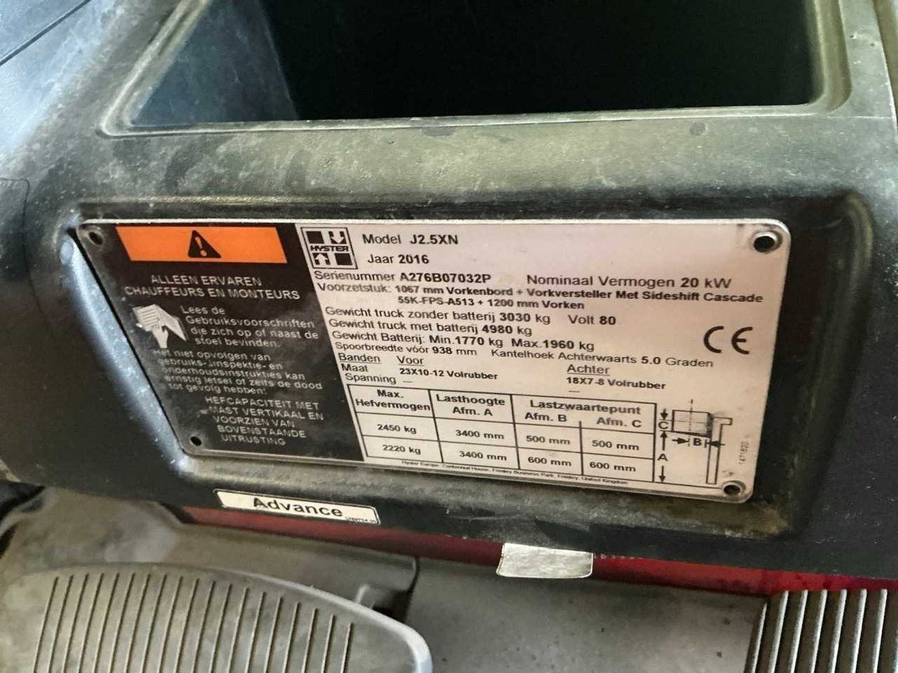 Viličar 2016 HYSTER J2.5XN FORKLIFT TRUCK (68025-76): slika 17 Viličar 2016 HYSTER J2.5XN FORKLIFT TRUCK (68025-76): slika 17