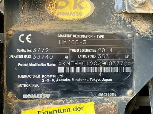 Demper Komatsu HM400-3: slika 27