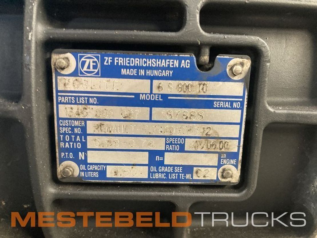 Renault Versnellingsbak 6 S 800 TO - Menjalnik za Tovornjak: slika 3 Renault Versnellingsbak 6 S 800 TO - Menjalnik za Tovornjak: slika 3