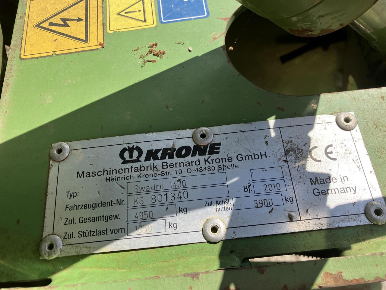 Krone Swadro 1400 - Obračalnik/ Zgrabljalnik: slika 3 Krone Swadro 1400 - Obračalnik/ Zgrabljalnik: slika 3