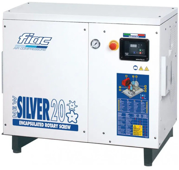 Fiac New Silver 20 Silent 15 kW 1900 L / min 10 Bar Elektrische Schroefcompressor - Zračni kompresor: slika 1 Fiac New Silver 20 Silent 15 kW 1900 L / min 10 Bar Elektrische Schroefcompressor - Zračni kompresor: slika 1