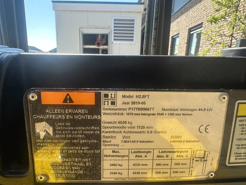 Hyster H2.5FT 2.5 ton Duplex Sideshift LPG Heftruck 2019 - Plinski viličar: slika 4 Hyster H2.5FT 2.5 ton Duplex Sideshift LPG Heftruck 2019 - Plinski viličar: slika 4