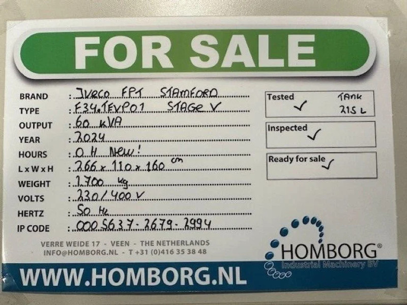 Iveco FPT Stage 5 Stamford 60 kVA Rental Silent generatorset Stage V New - Generator: slika 2 Iveco FPT Stage 5 Stamford 60 kVA Rental Silent generatorset Stage V New - Generator: slika 2