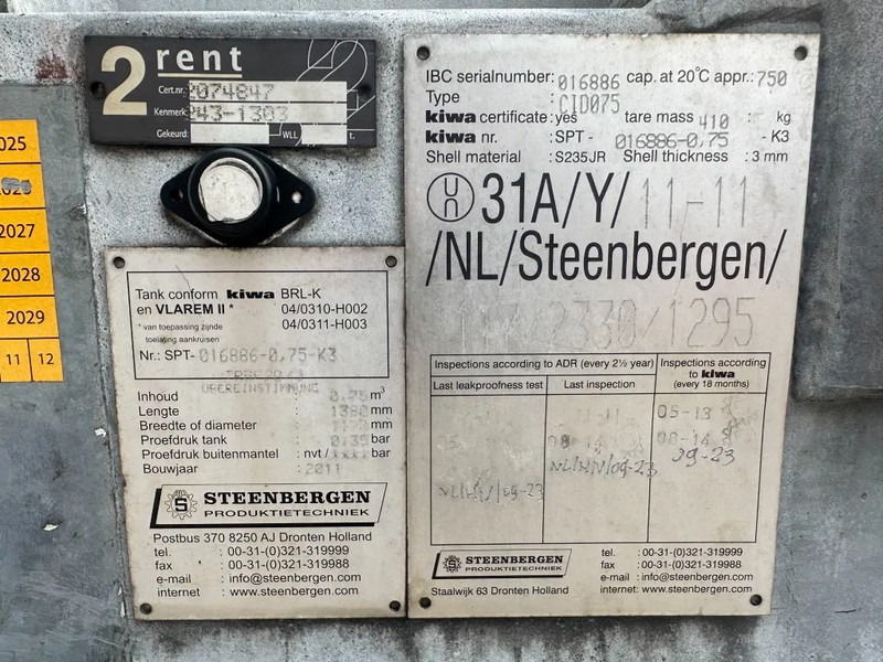 Kiwa IBC Steenbergen 750 liter Dieseltank met Handpomp Milieutank Gegalvaniseerd - Rezervoar za skladiščenje: slika 3 Kiwa IBC Steenbergen 750 liter Dieseltank met Handpomp Milieutank Gegalvaniseerd - Rezervoar za skladiščenje: slika 3