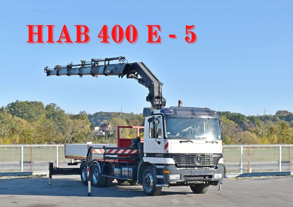 Mercedes-Benz ACTROS 2635 Pritsche 6,40m + HIAB 400 E-5 + FUNK - Tovornjak z dvigalom: slika 1 Mercedes-Benz ACTROS 2635 Pritsche 6,40m + HIAB 400 E-5 + FUNK - Tovornjak z dvigalom: slika 1