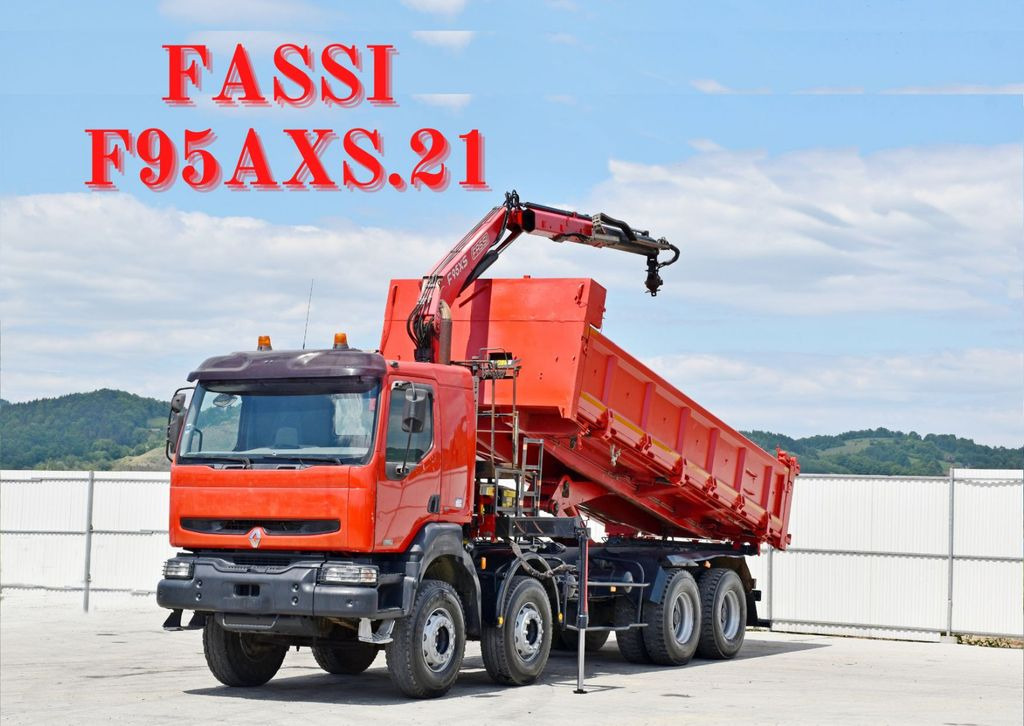Renault KERAX 420 DCI Kipper 6,30m+FASSI F95AXS.21+FUNK - Tovornjak z dvigalom, Tovornjak prekucnik: slika 1 Renault KERAX 420 DCI Kipper 6,30m+FASSI F95AXS.21+FUNK - Tovornjak z dvigalom, Tovornjak prekucnik: slika 1