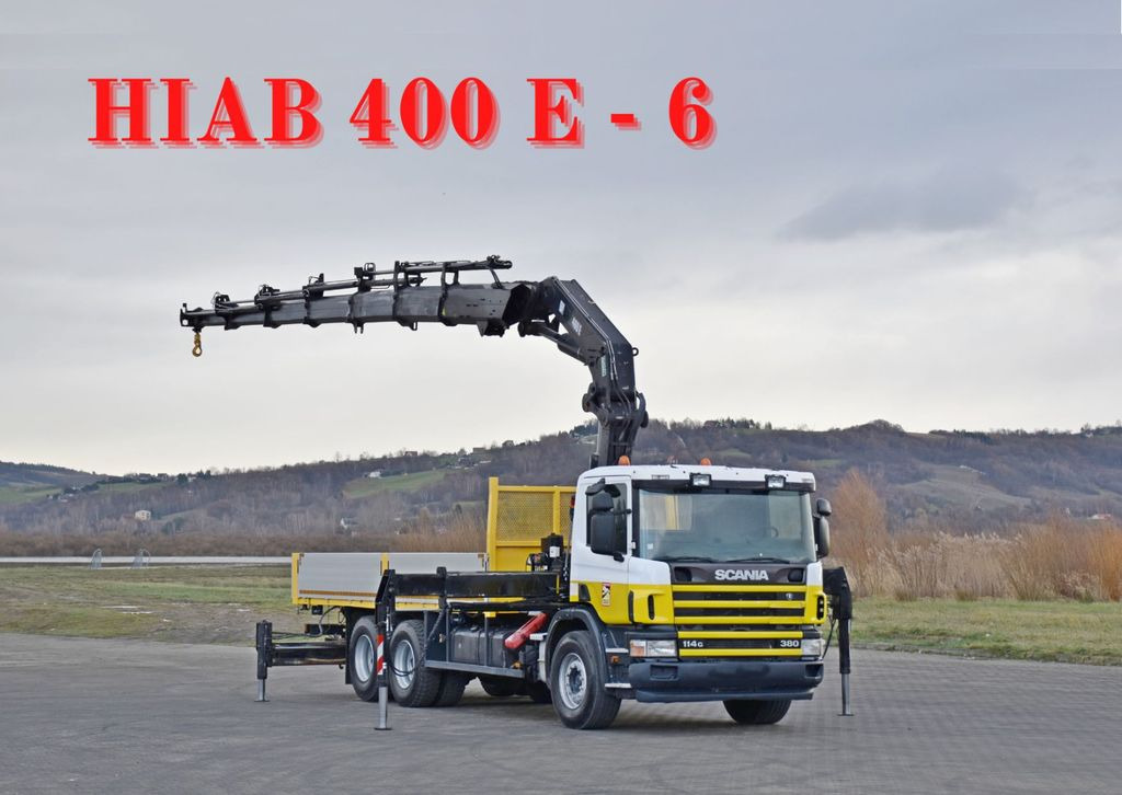 Scania 114 G 380 * PRITSCHE 6,10m * KRAN * 6x4 * TOP - Tovornjak z dvigalom, Tovornjak s kesonom: slika 1 Scania 114 G 380 * PRITSCHE 6,10m * KRAN * 6x4 * TOP - Tovornjak z dvigalom, Tovornjak s kesonom: slika 1
