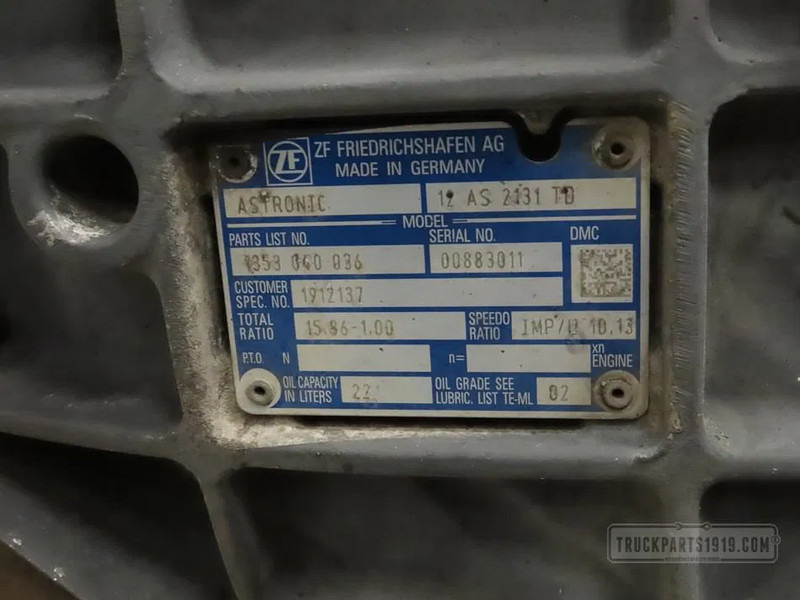 DAF 1912137 Versnellingsbak 12AS2131TD DAF - Menjalnik za Tovornjak: slika 3 DAF 1912137 Versnellingsbak 12AS2131TD DAF - Menjalnik za Tovornjak: slika 3