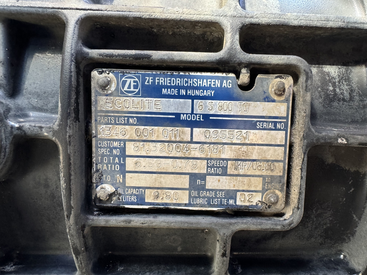 GEARBOX MAN TGL ZF 6S800 - Menjalnik in deli: slika 3 GEARBOX MAN TGL ZF 6S800 - Menjalnik in deli: slika 3