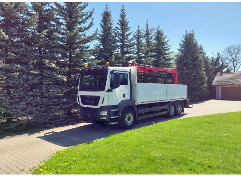 MAN TGS 26.400 Flatbed + Crane Palfinger PK 23001L - Tovornjak s kesonom, Tovornjak z dvigalom: slika 1 MAN TGS 26.400 Flatbed + Crane Palfinger PK 23001L - Tovornjak s kesonom, Tovornjak z dvigalom: slika 1