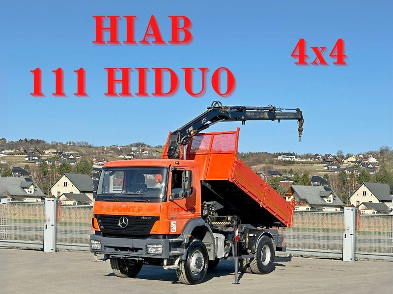 Mercedes-Benz AXOR 1829 * HIAB 1111 HIDUO + FUNK * TOP * 4x4 - Tovornjak prekucnik, Tovornjak z dvigalom: slika 1 Mercedes-Benz AXOR 1829 * HIAB 1111 HIDUO + FUNK * TOP * 4x4 - Tovornjak prekucnik, Tovornjak z dvigalom: slika 1