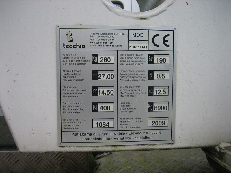 Mercedes-Benz Atego 1324 Bucket truck - Tecchio 27 m - Dvižna ploščad montirana na tovornjak: slika 3 Mercedes-Benz Atego 1324 Bucket truck - Tecchio 27 m - Dvižna ploščad montirana na tovornjak: slika 3