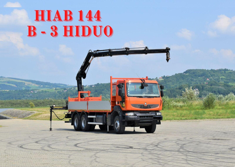 Renault KERAX 410 * HIAB 144 B-3 HIDUO / 6x4 * TOP - Tovornjak s kesonom, Tovornjak z dvigalom: slika 1 Renault KERAX 410 * HIAB 144 B-3 HIDUO / 6x4 * TOP - Tovornjak s kesonom, Tovornjak z dvigalom: slika 1
