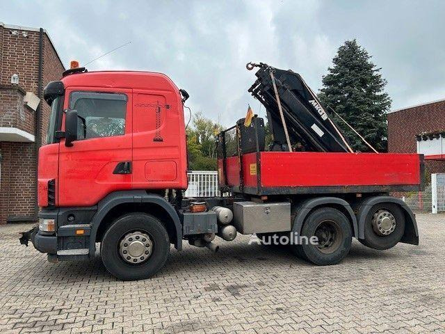 Scania 124 L 470 - Flatbed + crane - Tovornjak s kesonom, Tovornjak z dvigalom: slika 1 Scania 124 L 470 - Flatbed + crane - Tovornjak s kesonom, Tovornjak z dvigalom: slika 1